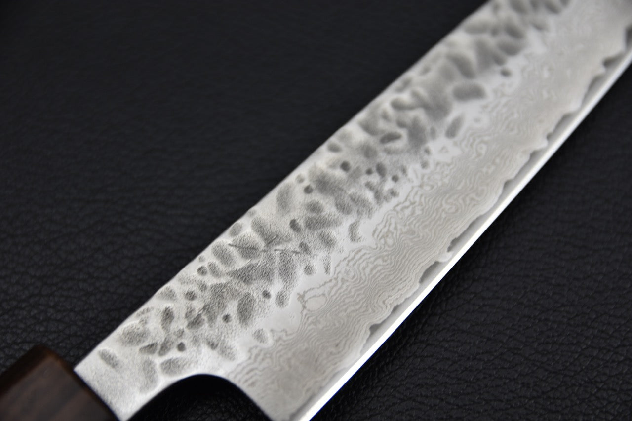 Hitohira Futana Inox Tsuchime Damascus Petty 135mm Cerisier