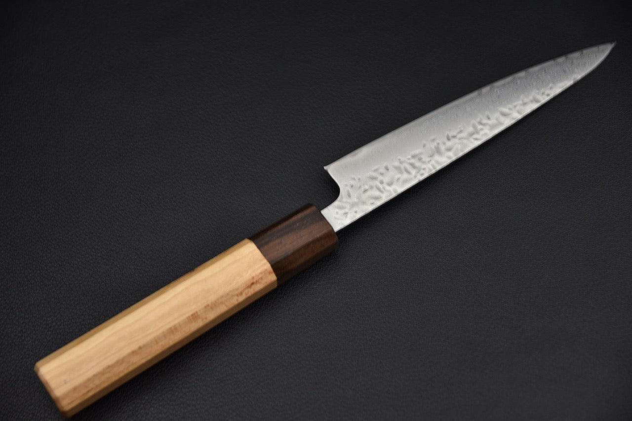 Hitohira Futana Inox Tsuchime Damascus Petty 135mm Cerisier