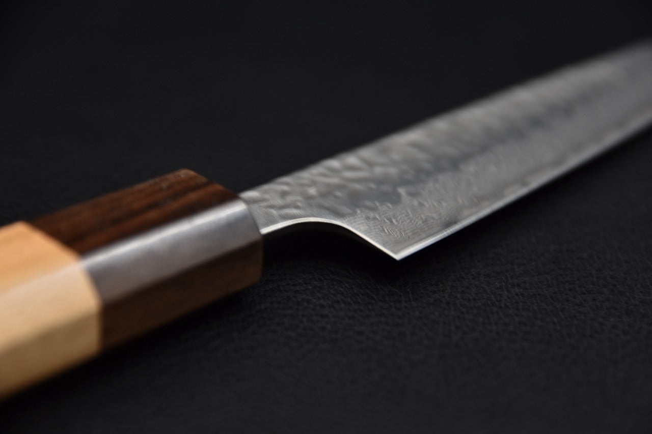 Hitohira Futana Inox Tsuchime Damascus Petty 135mm Cerisier