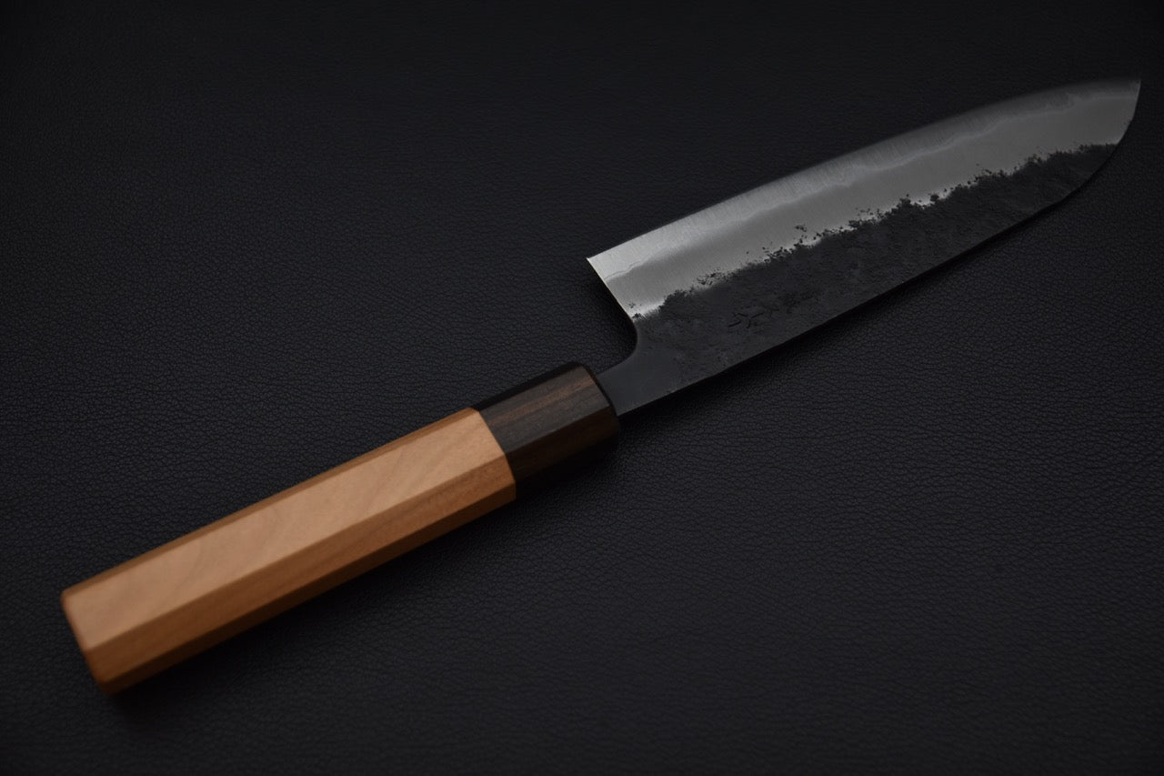 Hitohira Futana SB Kuro Nashiji Santoku 170mm Cerisier