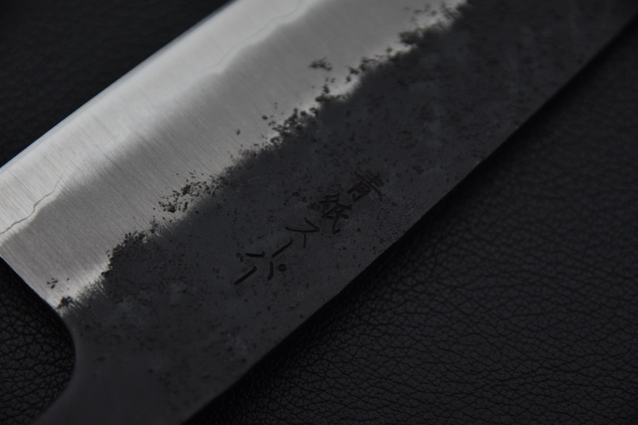 Hitohira Futana SB Kuro Nashiji Santoku 170mm Cerisier