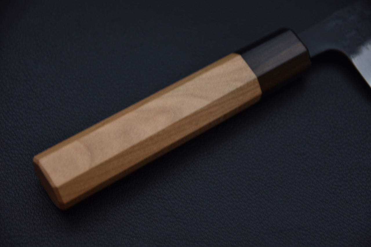 Hitohira Futana SB Kuro Nashiji Santoku 170mm Cerisier