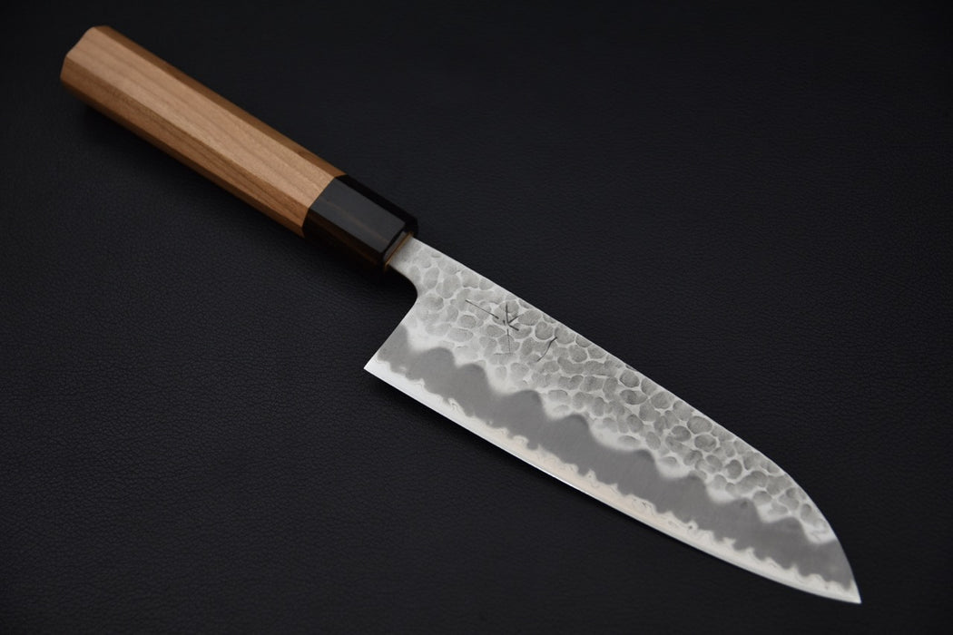 Hitohira Futana SB Migaki Tsuchime Santoku 170mm Cherry