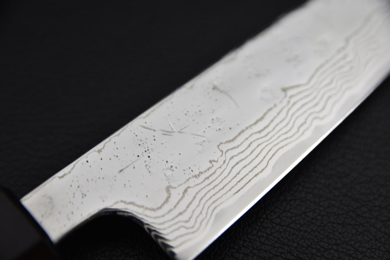 Hitohira Futana SUS440 Damascus Petty 135mm Walnut