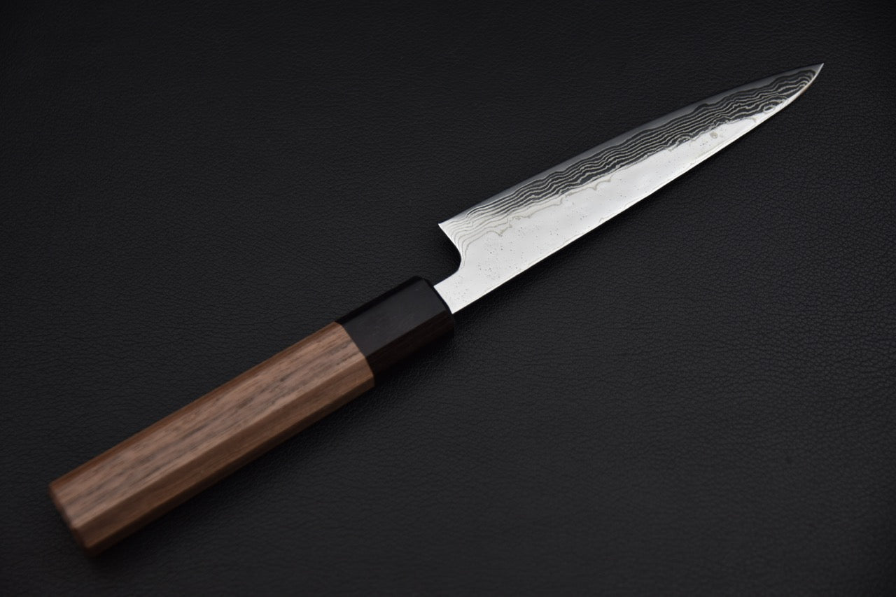 Hitohira Futana SUS440 Damascus Petty 135mm Walnut