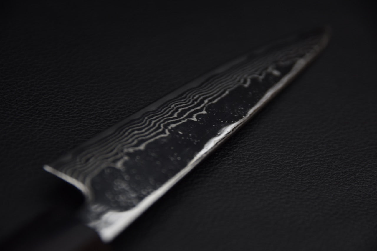 Hitohira Futana SUS440 Damascus Petty 135mm Walnut