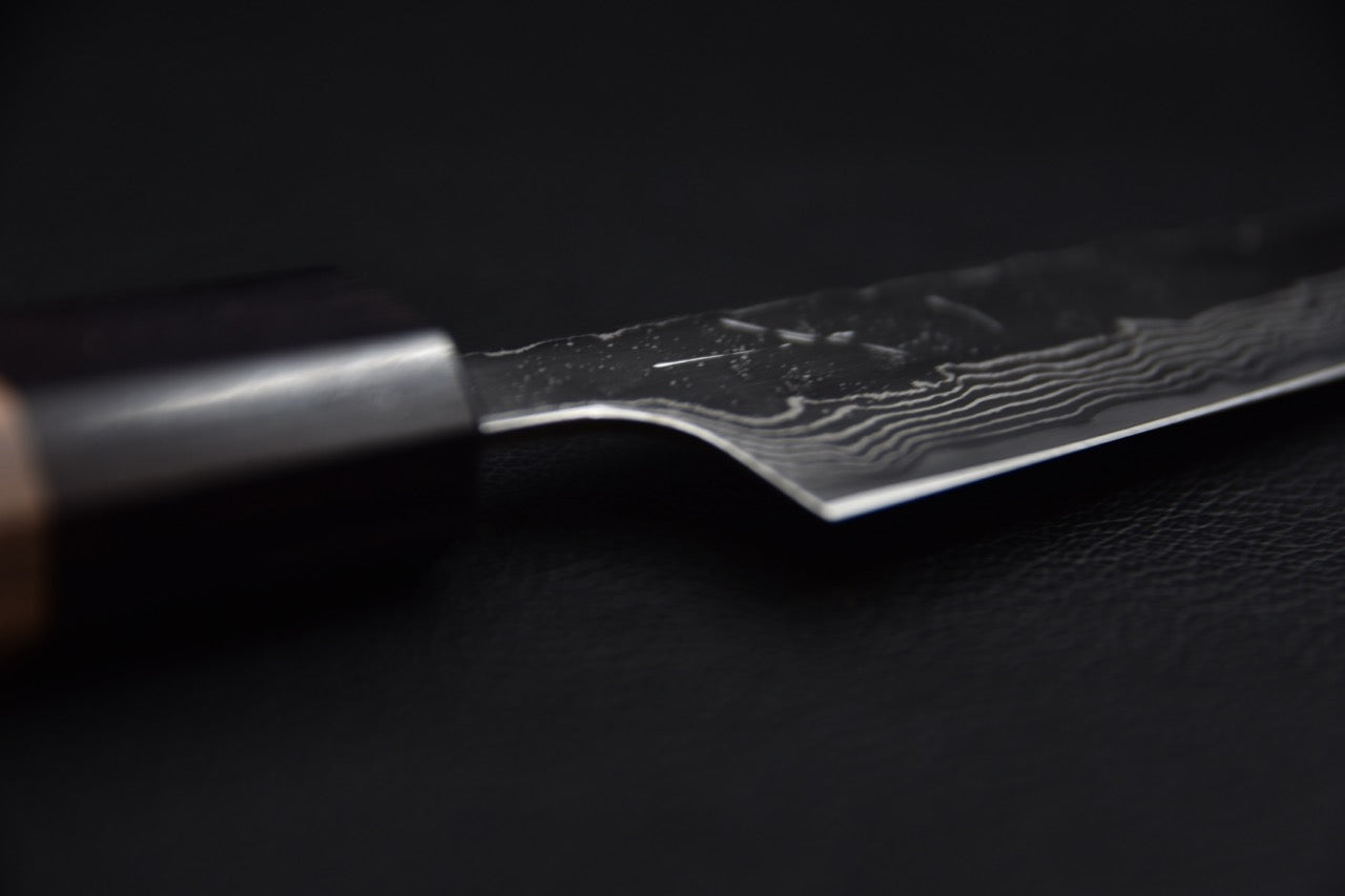 Hitohira Futana SUS440 Damascus Petty 135mm Walnut