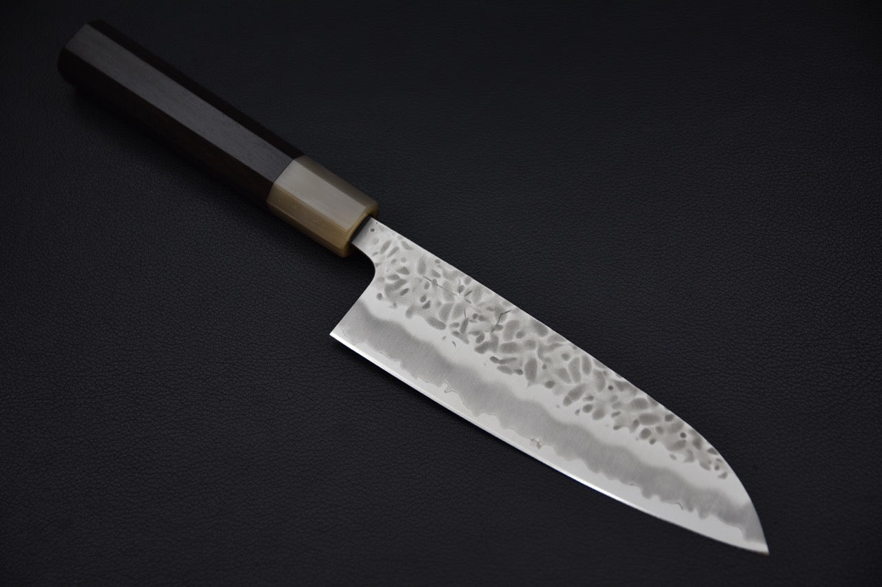 Hitohira Futana Shirogami #1 Tsuchime Santoku 170mm Ébène