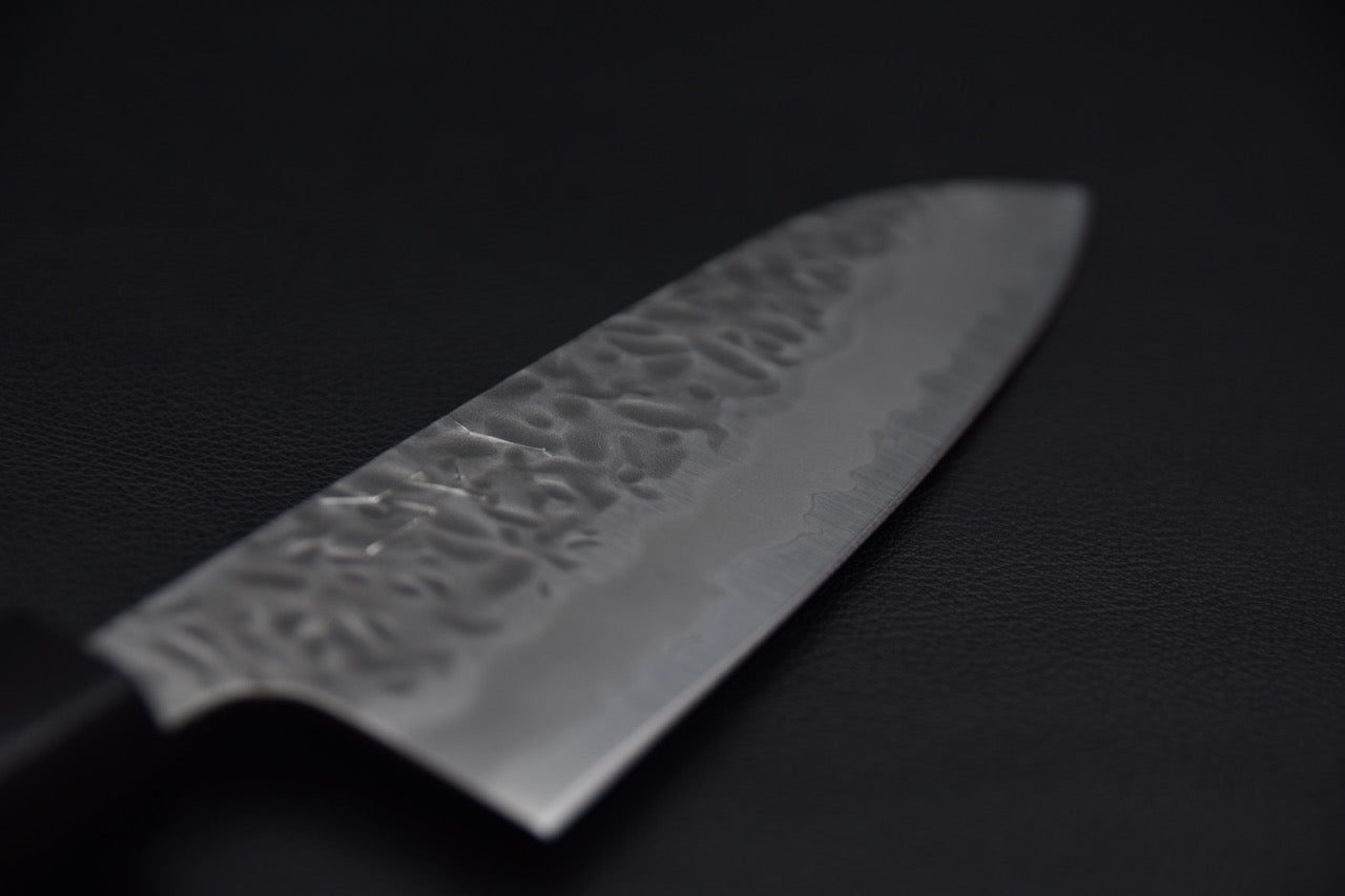 Hitohira Futana Shirogami #1 Tsuchime Santoku 170mm Walnut