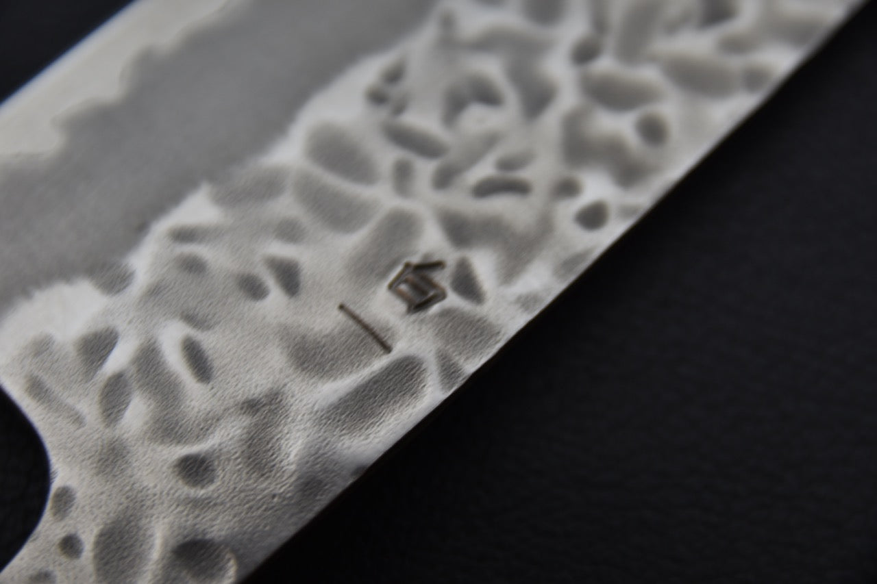 Hitohira Futana Shirogami #1 Tsuchime Santoku 170mm Noyer