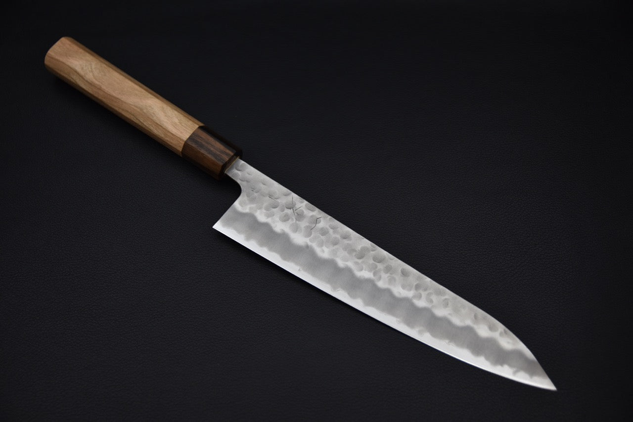 Hitohira Futana Shirogami #2 Migaki Tsuchime Gyuto 210mm Cerisier