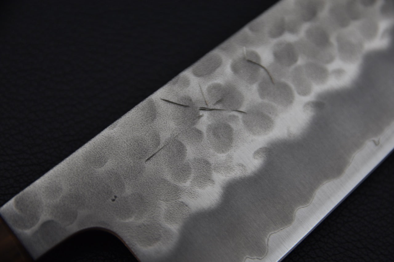 Hitohira Futana Shirogami #2 Migaki Tsuchime Gyuto 210mm Cerisier