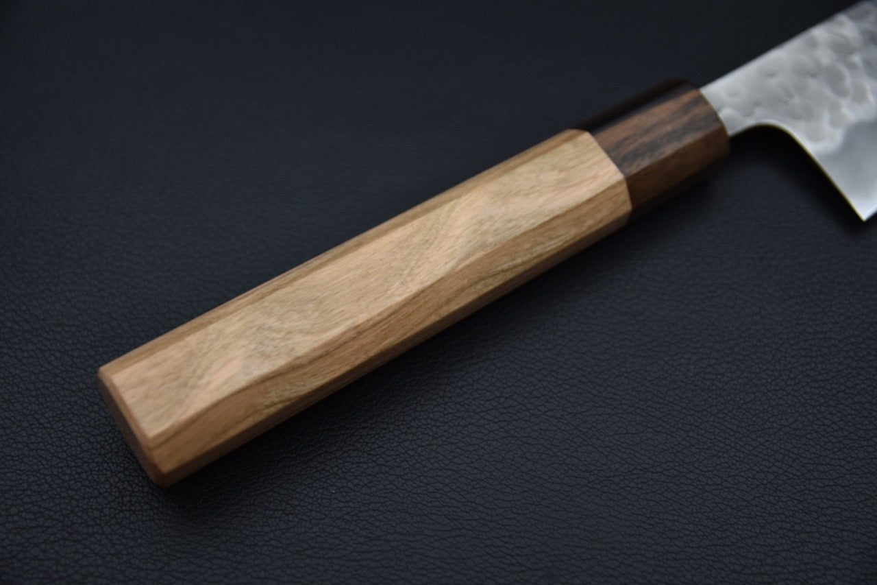 Hitohira Futana Shirogami #2 Migaki Tsuchime Gyuto 210mm Cerisier