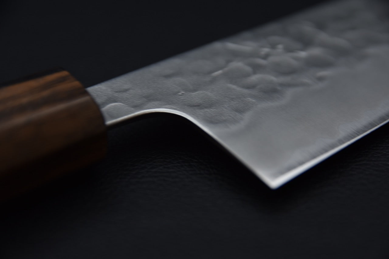 Hitohira Futana Shirogami #2 Migaki Tsuchime Gyuto 210mm Cerisier