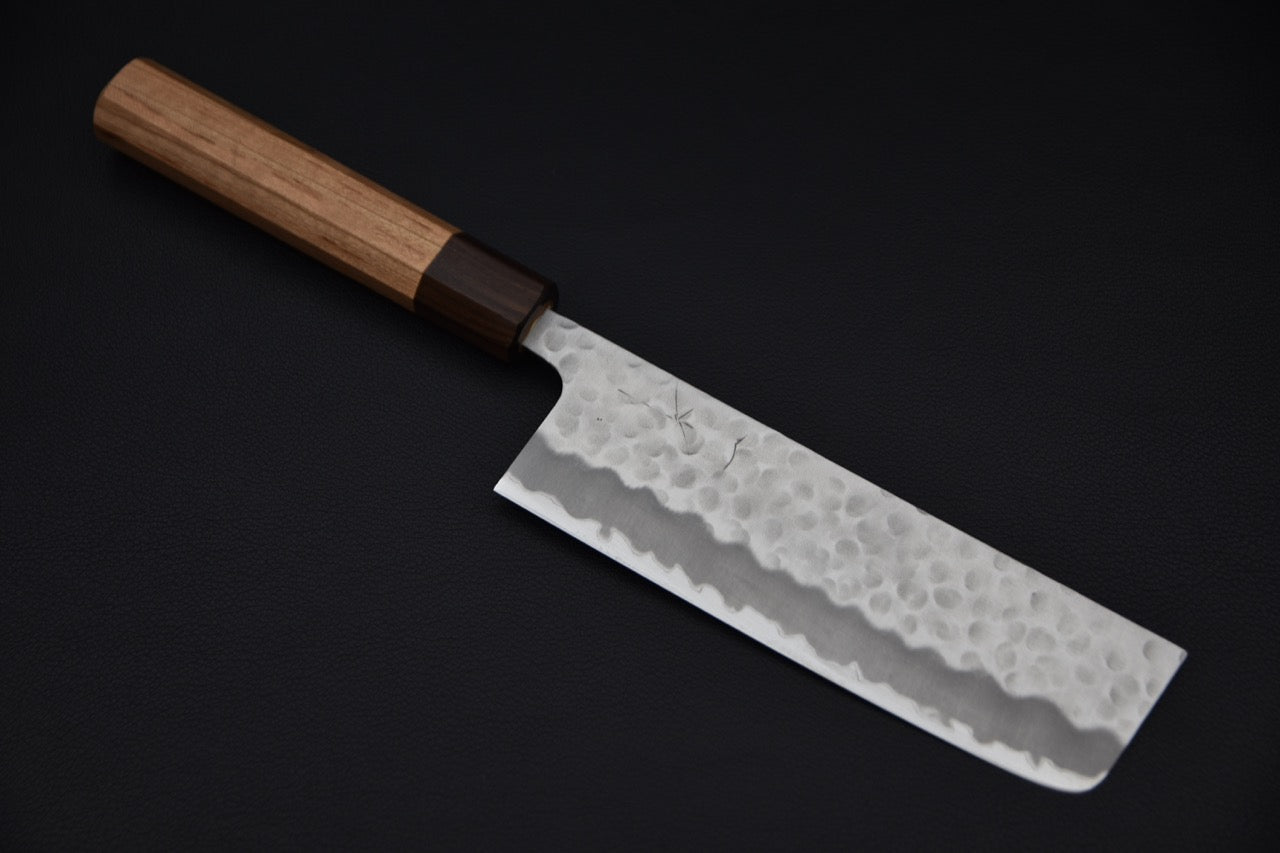 Hitohira Futana Shirogami #2 Migaki Tsuchime Nakiri 165mm Cherry