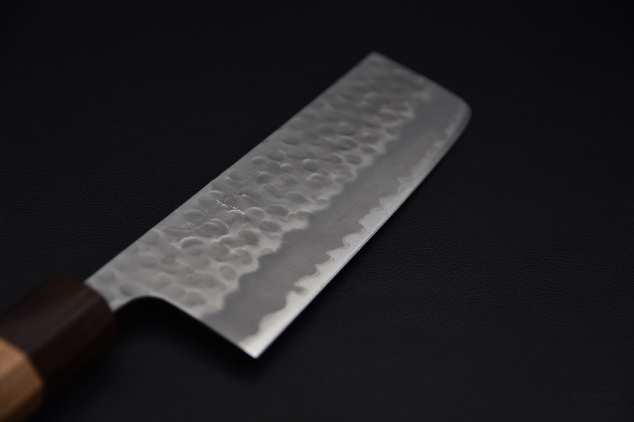Hitohira Futana Shirogami #2 Migaki Tsuchime Nakiri 165mm Cerisier