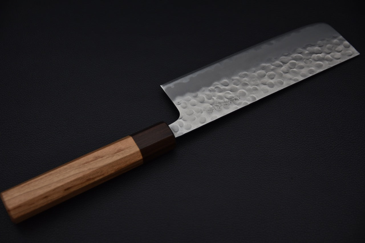 Hitohira Futana Shirogami #2 Migaki Tsuchime Nakiri 165mm Cherry