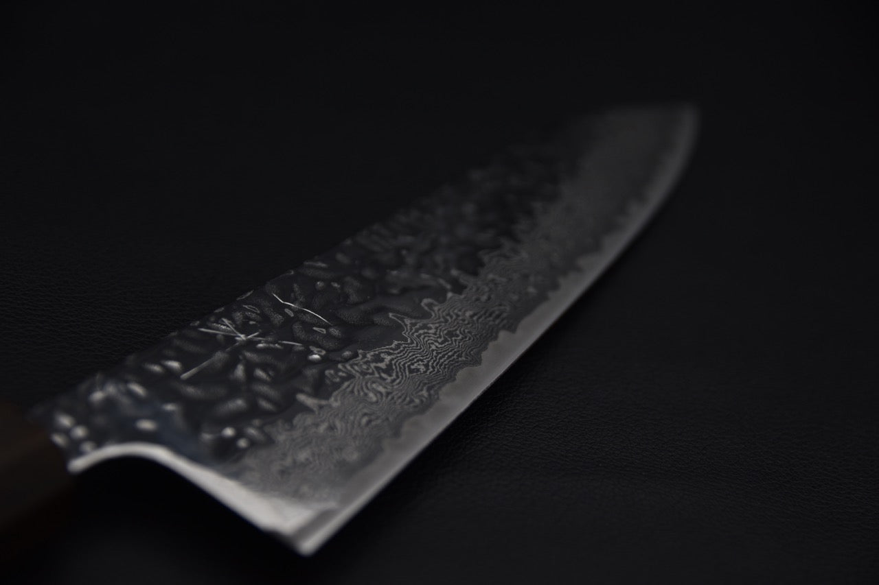 Hitohira Futana Stainless Poli Tsuchime Damascus Gyuto 210mm Tagayasan