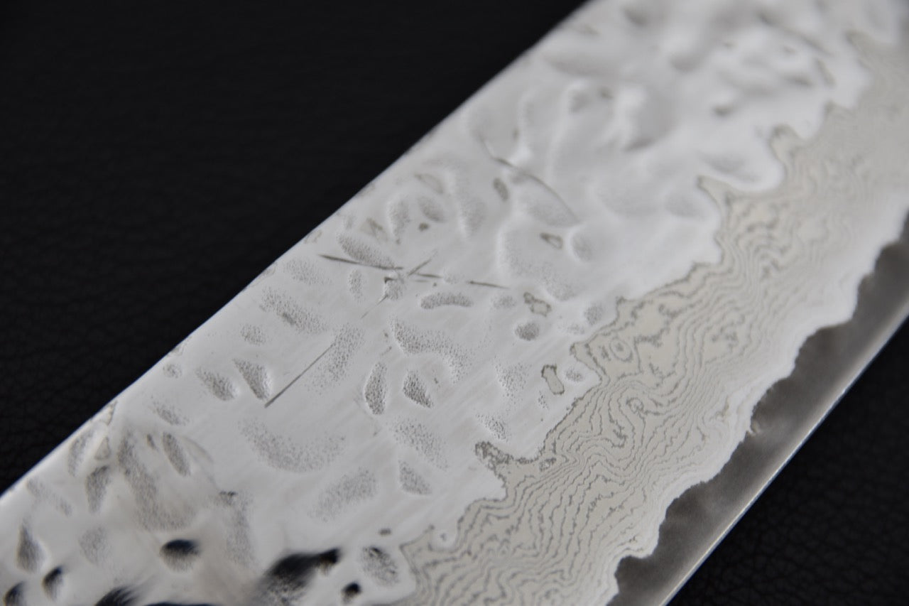 Hitohira Futana Stainless Poli Tsuchime Damascus Gyuto 210mm Tagayasan