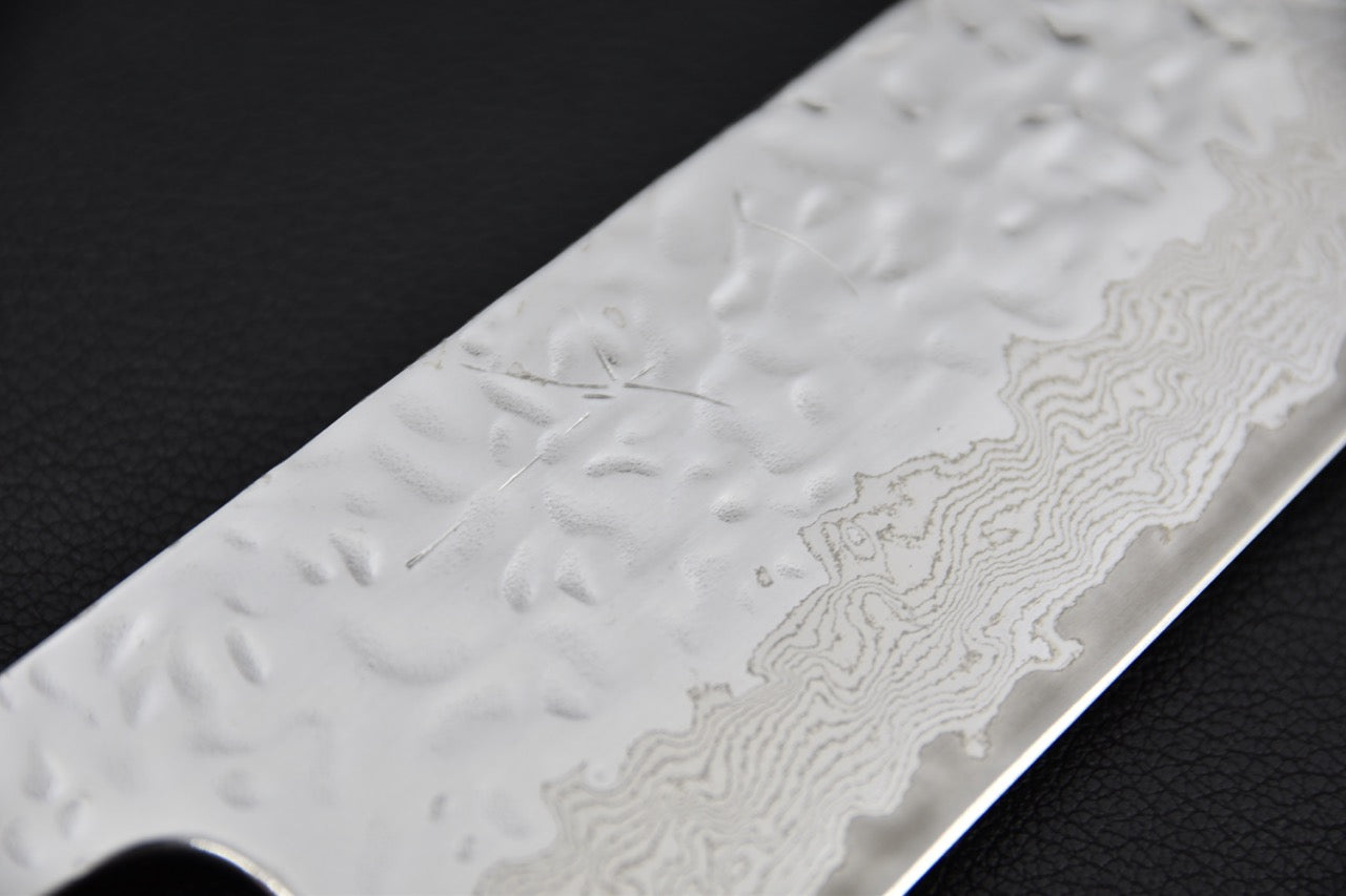 Hitohira Futana Stainless Poli Tsuchime Damascus Gyuto 240mm Tagayasan