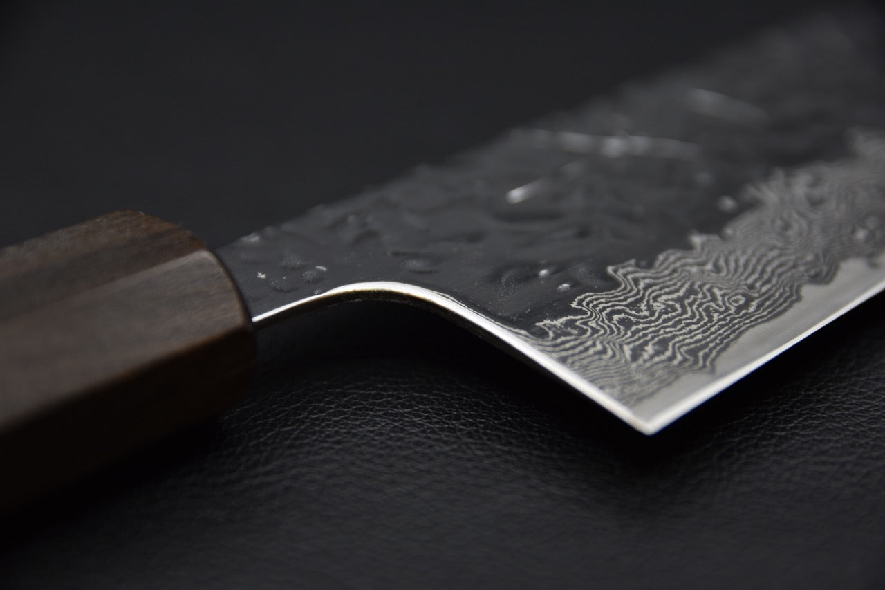 Hitohira Futana Stainless Poli Tsuchime Damascus Gyuto 240mm Tagayasan