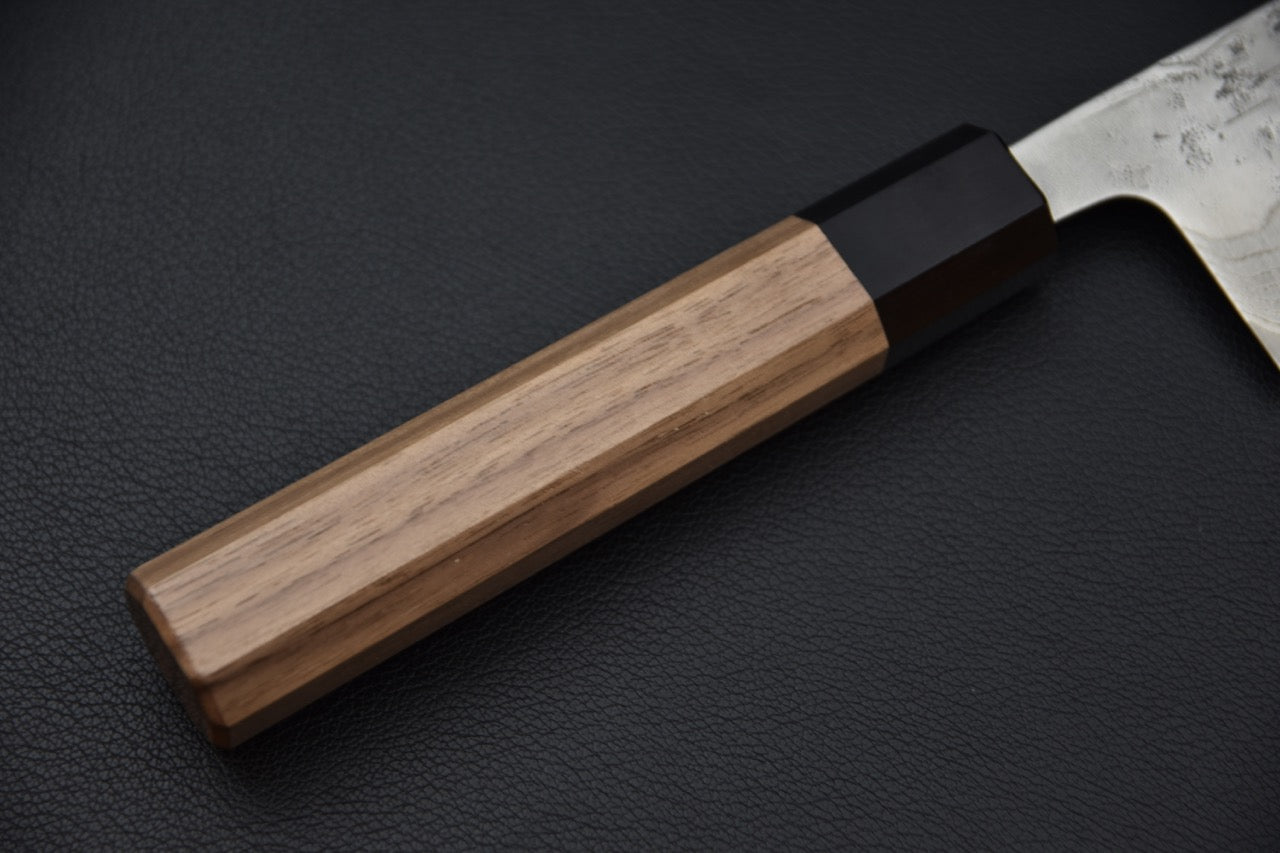 Hitohira Futana Acier Suèdois Nashiji Damascus Nakiri 165mm Noyer