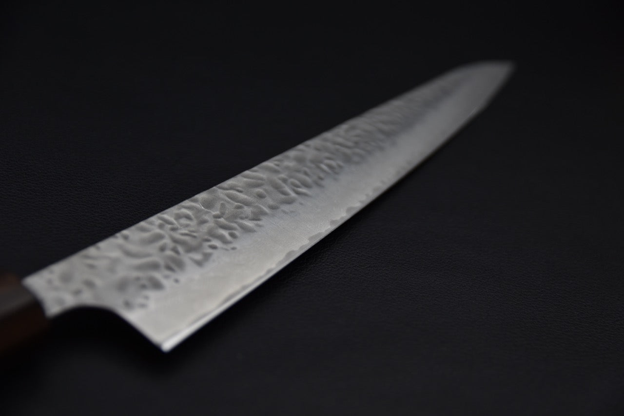 Hitohira Futana Stainless Tsuchime Damascus Sujihiki 270mm Cerisier