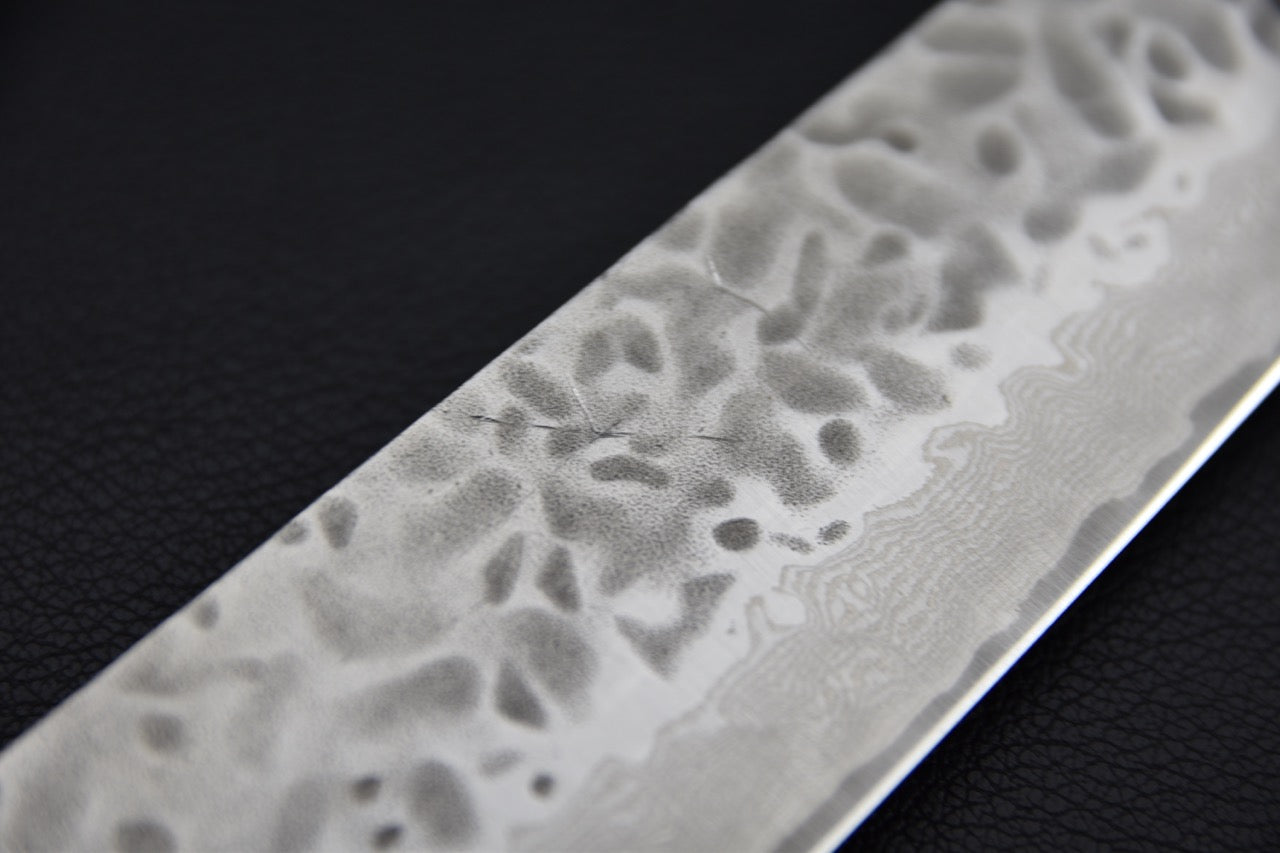 Hitohira Futana Stainless Tsuchime Damascus Sujihiki 270mm Cerisier