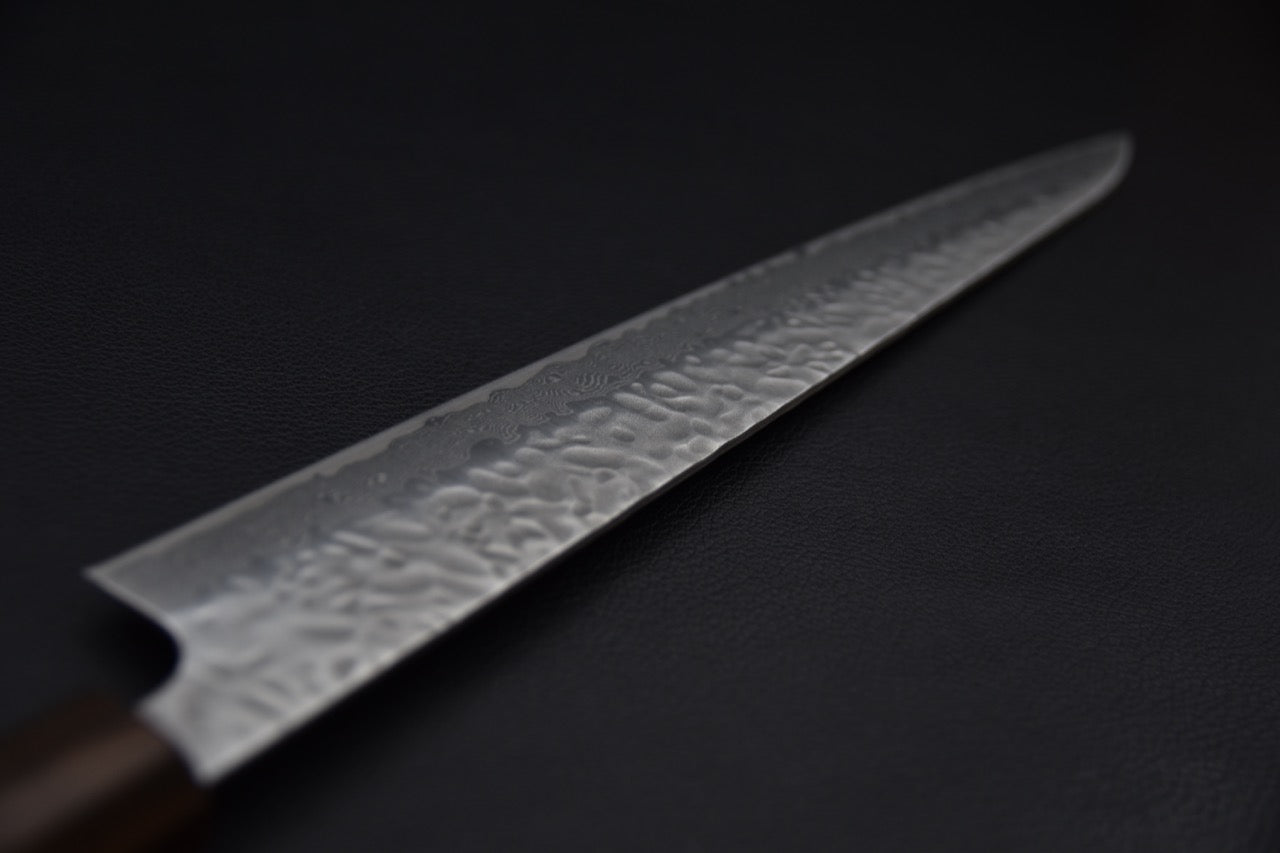 Hitohira Futana Stainless Tsuchime Damascus Sujihiki 270mm Cerisier