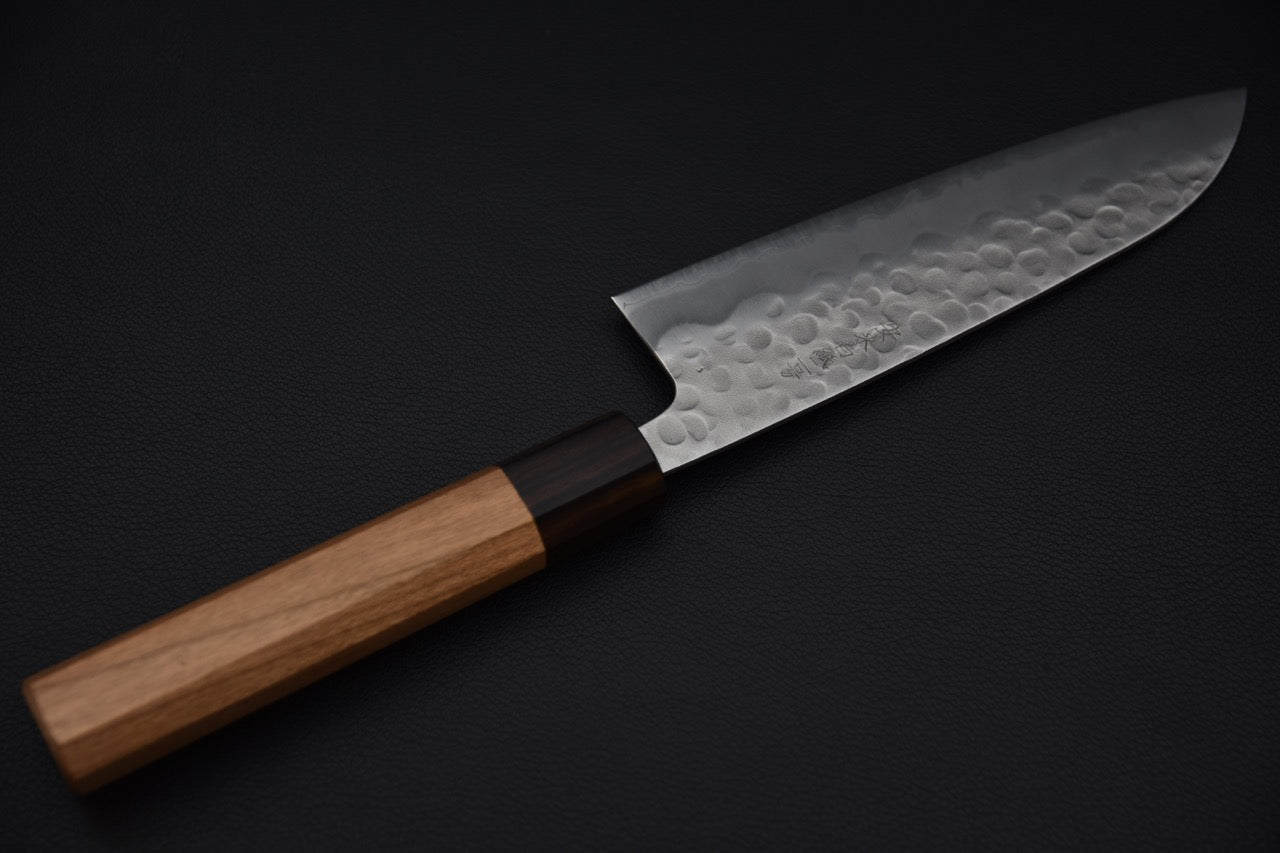 Hitohira Futana Shirogami #2 Migaki Tsuchime Santoku 170mm Cerisier