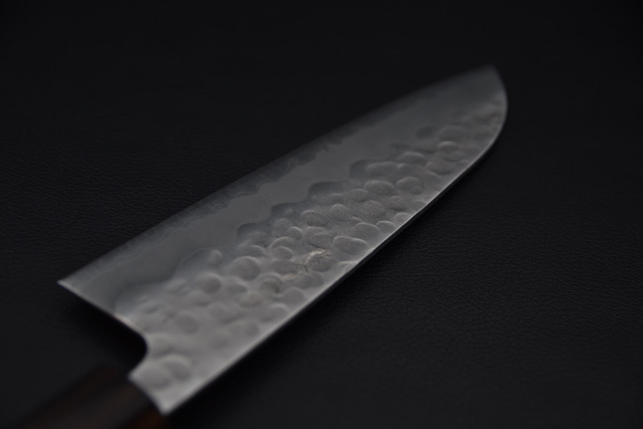 Hitohira Futana Shirogami #2 Migaki Tsuchime Santoku 170mm Cerisier