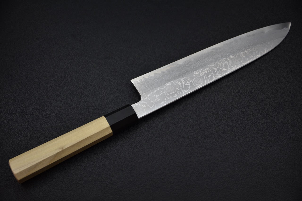 Hitohira Gorobei Kyuzo Shirogami #2 Damascus Gyuto 240mm Ho