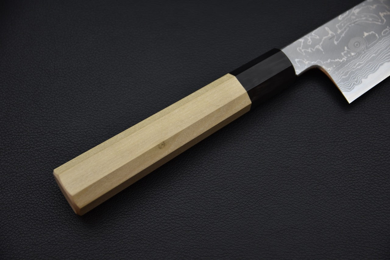 Hitohira Gorobei Kyuzo Shirogami #2 Damascus Gyuto 240mm Ho