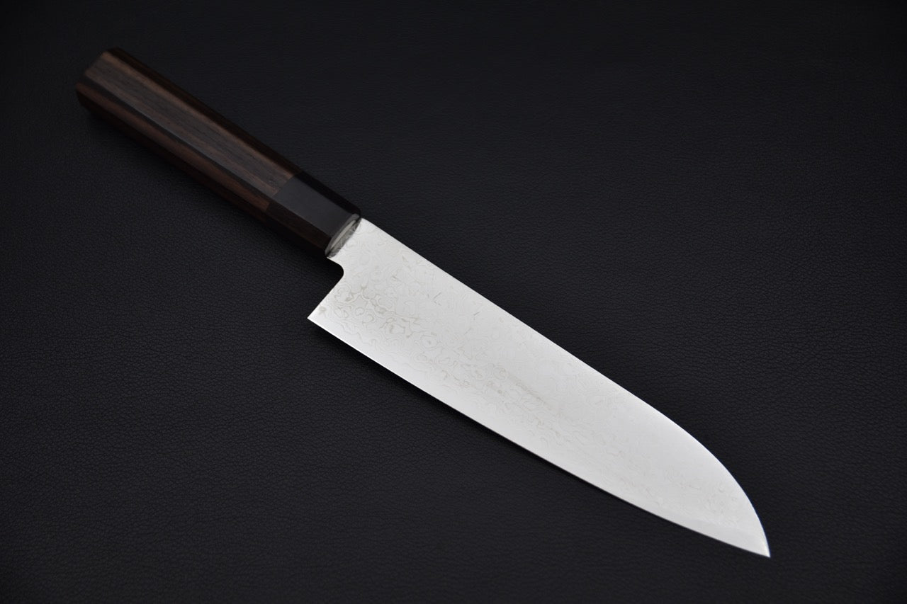 Hitohira HG Damascus Santoku 185mm Rosewood