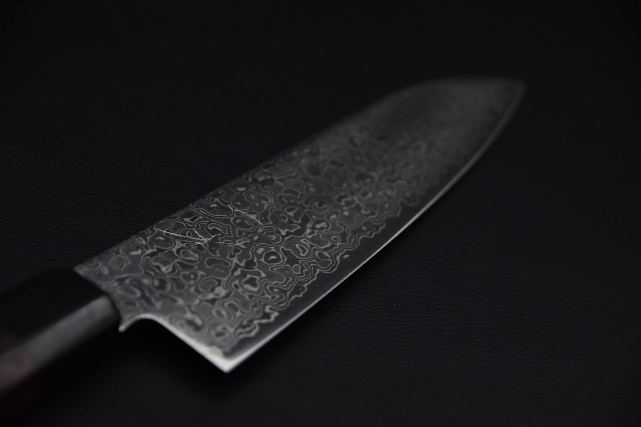 Hitohira HG Damascus Santoku 185mm Bois de Rose