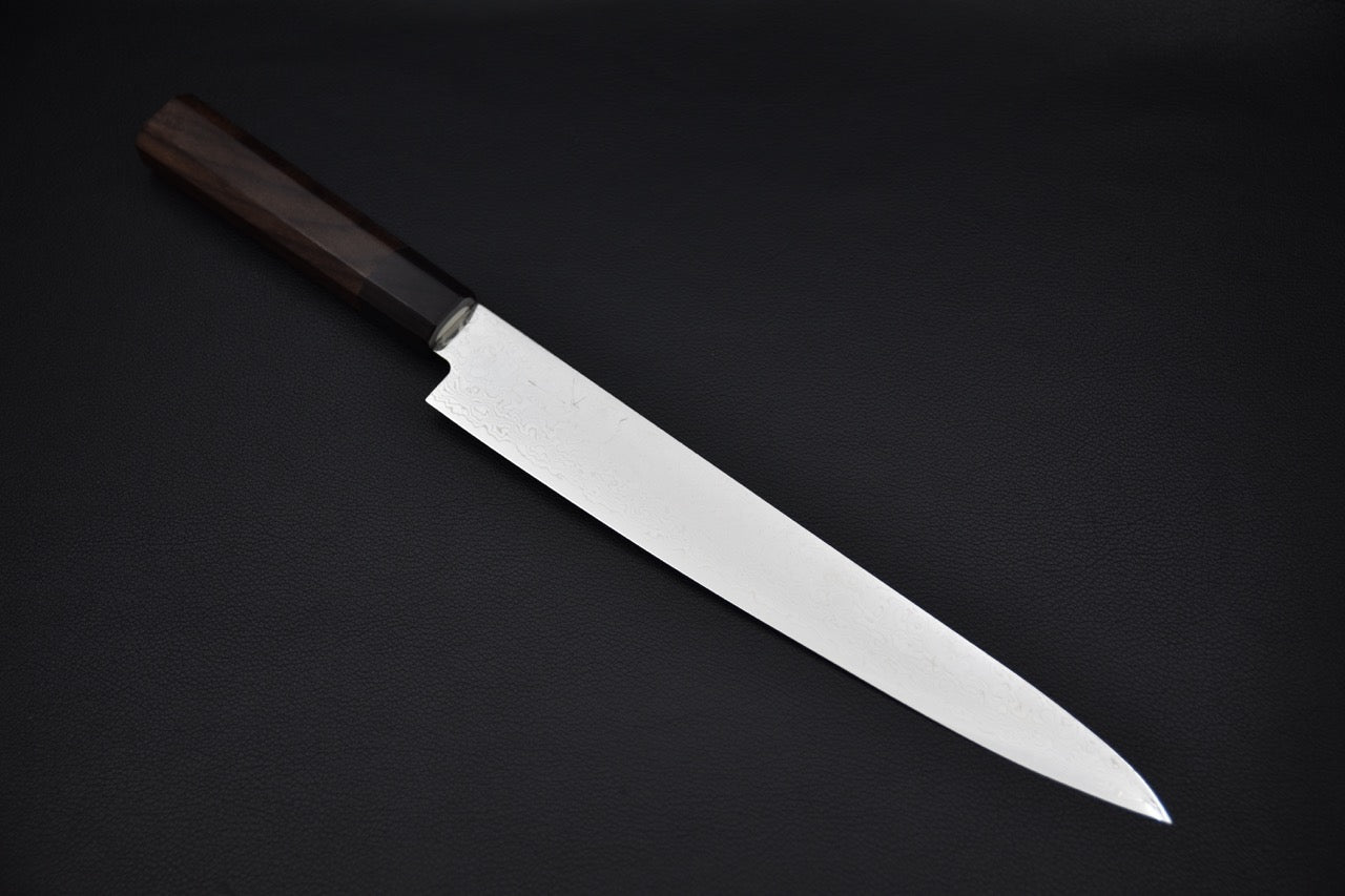 Hitohira HG Damascus Sujihiki 240mm Bois de Rose