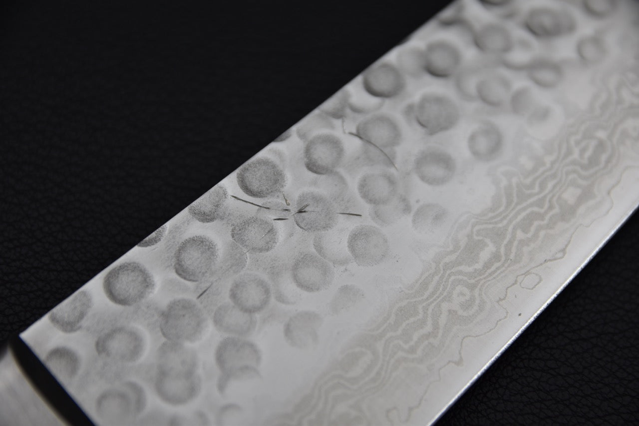 Hitohira HG Tsuchime Damascus Gyuto 210mm Imitation Acajou