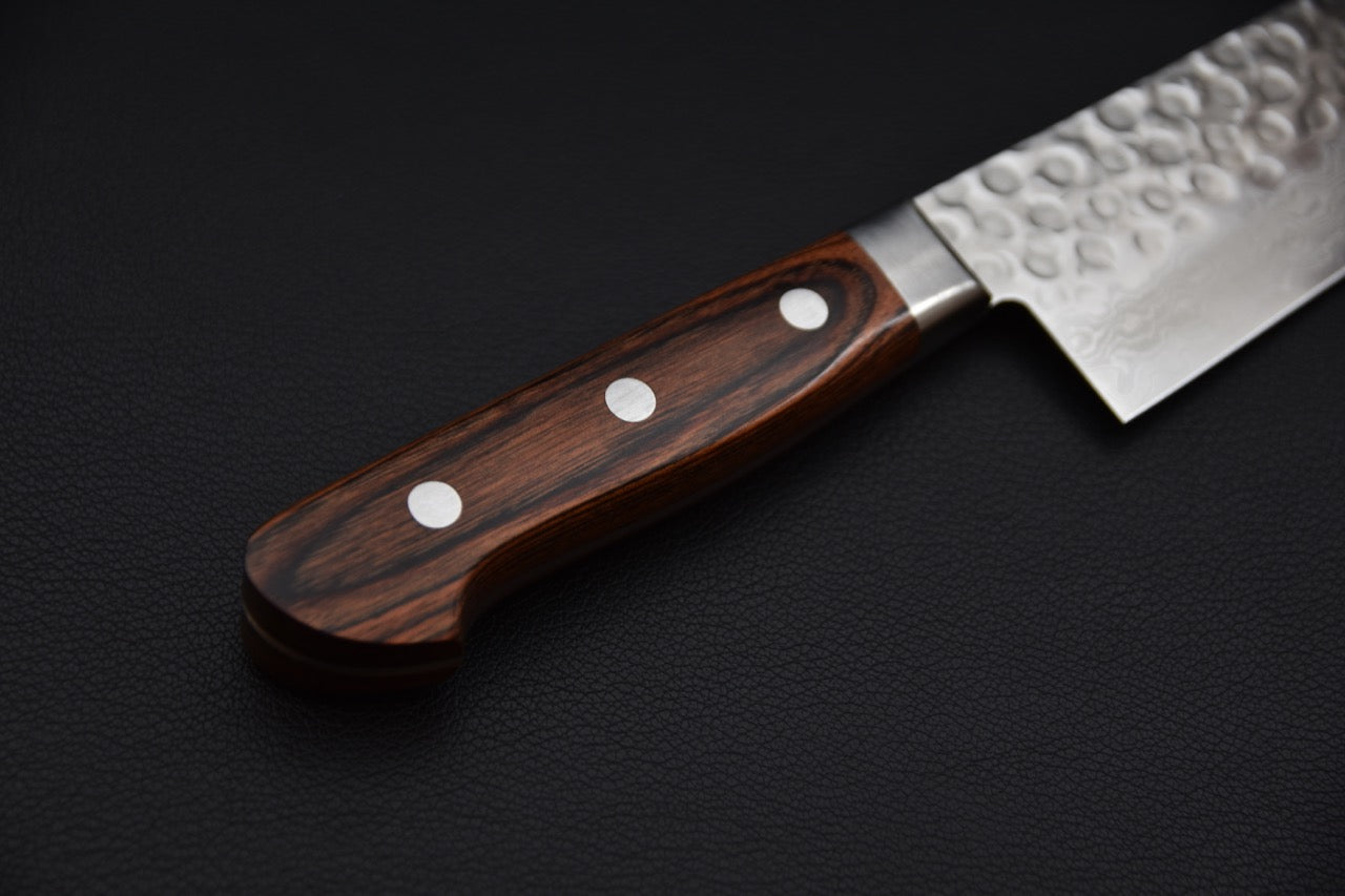 Hitohira HG Tsuchime Damascus Gyuto 210mm Imitation Acajou