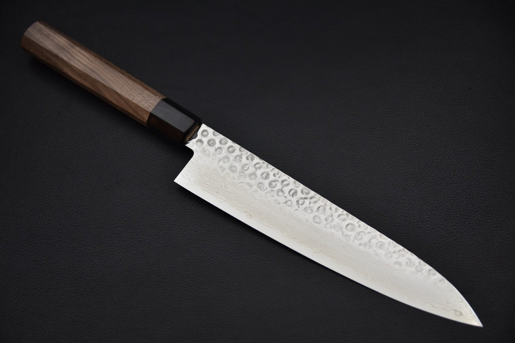 Hitohira HG Tsuchime Damascus Gyuto 210mm Walnut