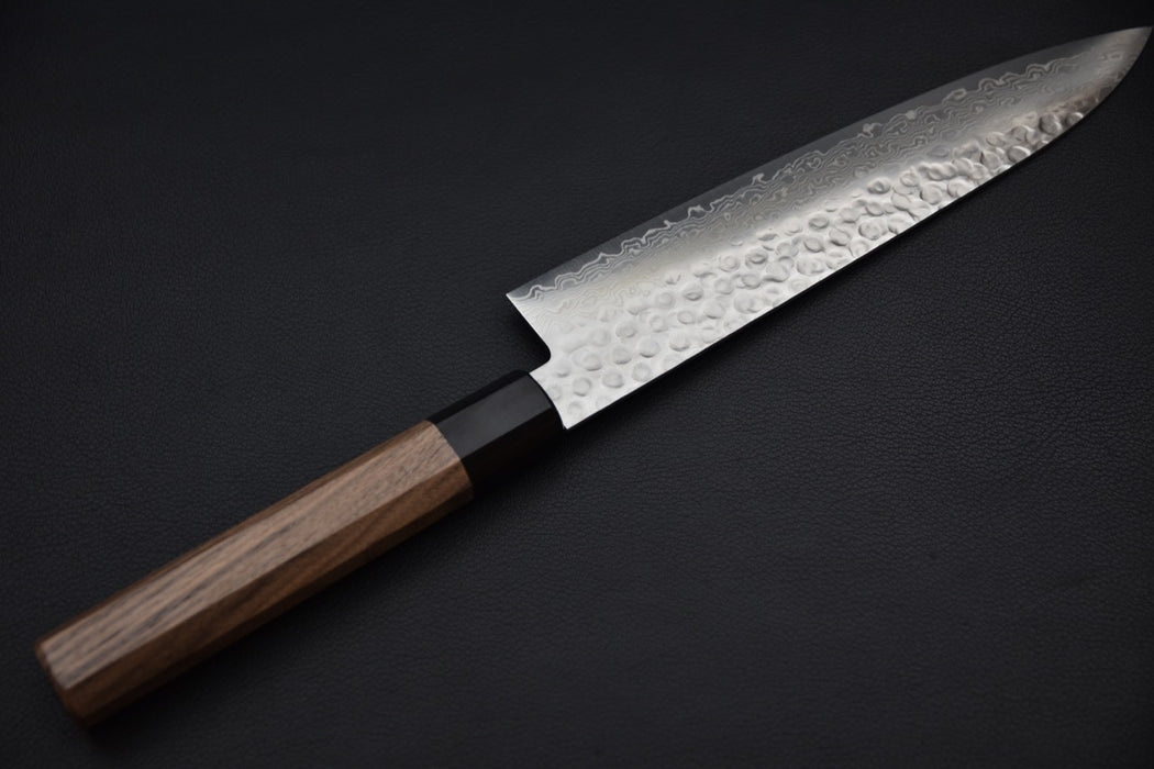 Hitohira HG Tsuchime Damascus Gyuto 210mm Walnut