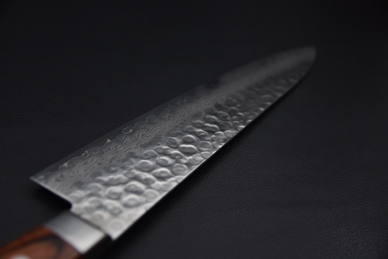 Hitohira HG Tsuchime Damascus Gyuto 240mm Mahogany Imitation