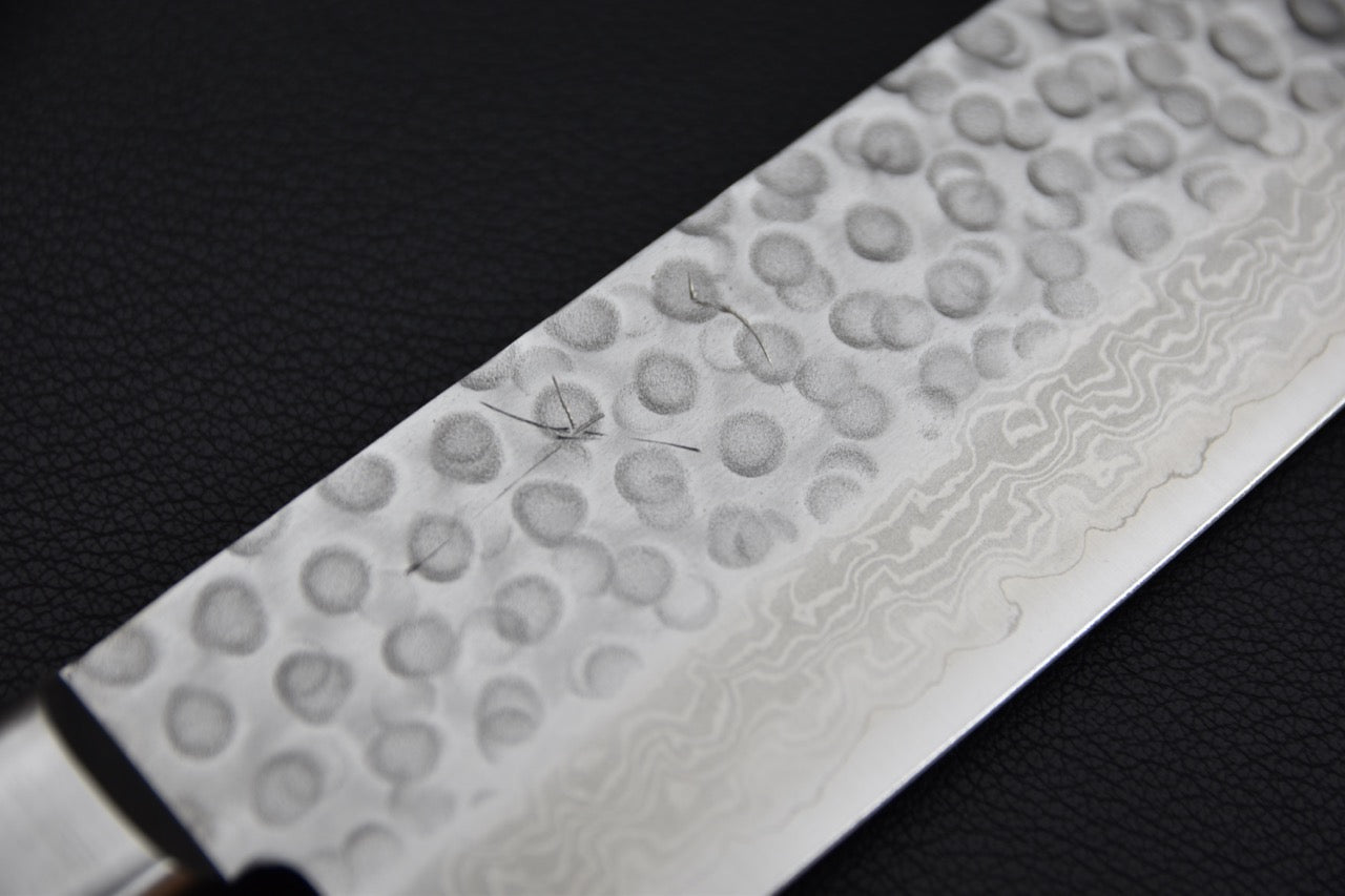 Hitohira HG Tsuchime Damascus Nakiri 160mm Imitation Acajou