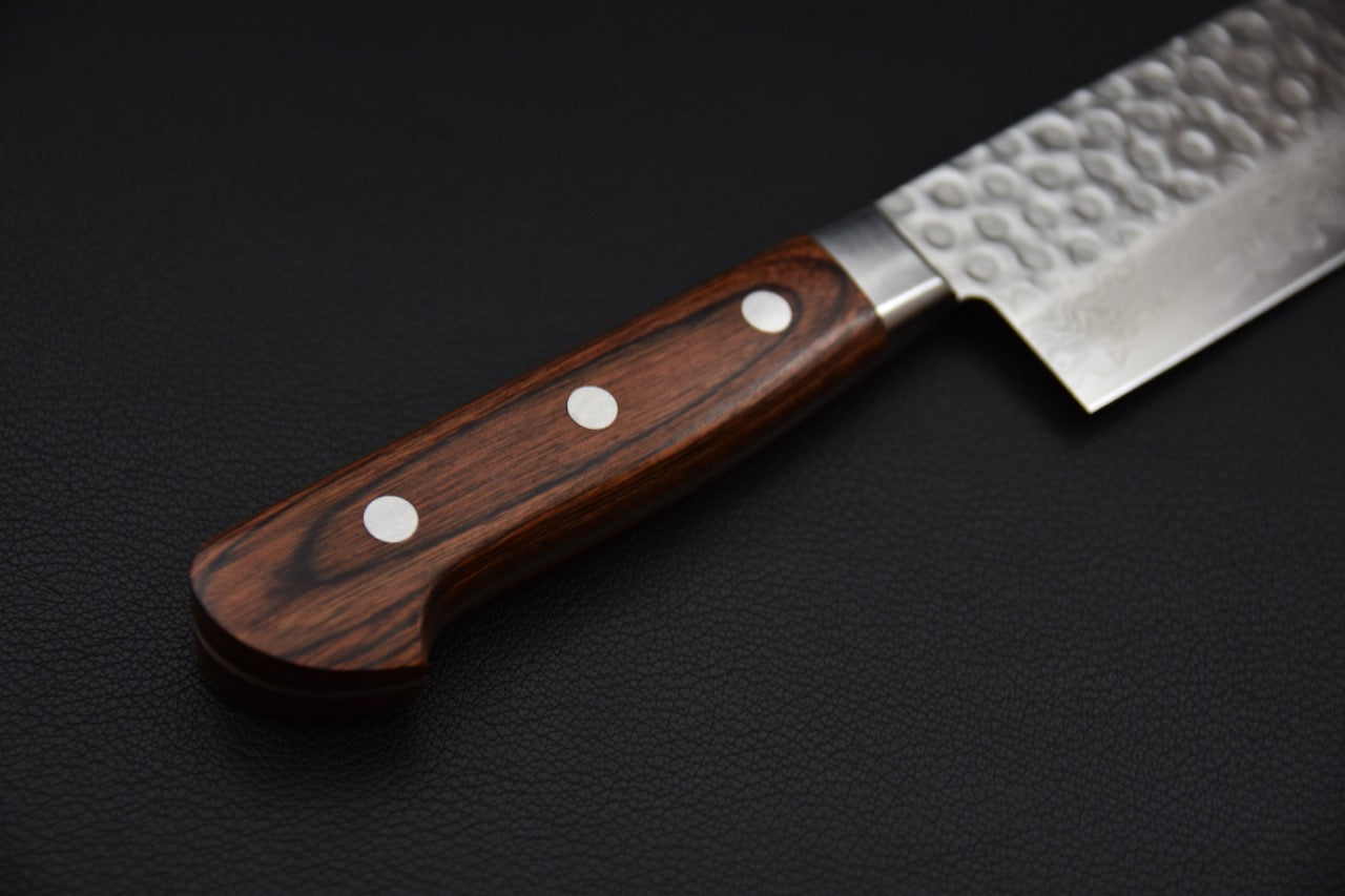 Hitohira HG Tsuchime Damascus Nakiri 160mm Imitation Acajou