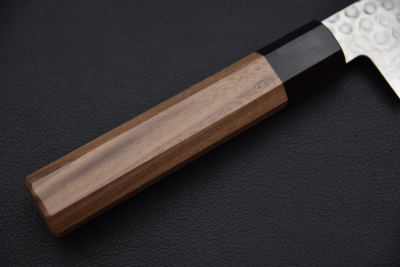 Hitohira HG Tsuchime Damascus Santoku Noyer