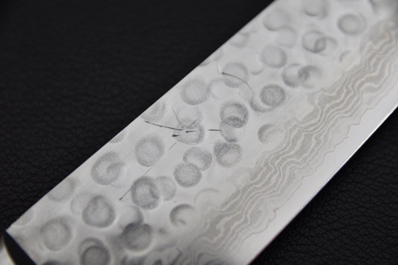 Hitohira HG Tsuchime Damascus Sujihiki 240mm Imitation Acajou