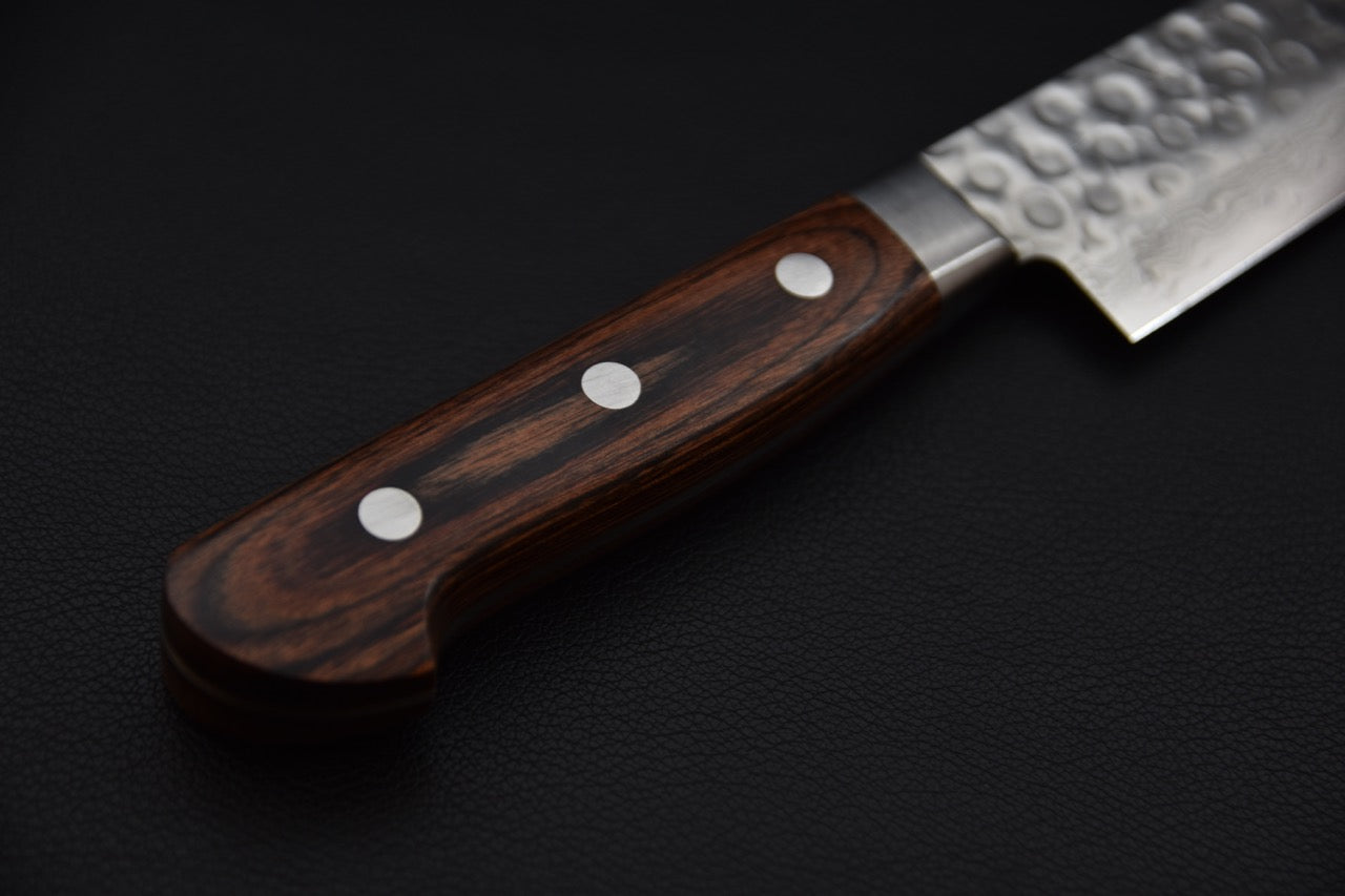 Hitohira HG Tsuchime Damascus Sujihiki 240mm Imitation Acajou