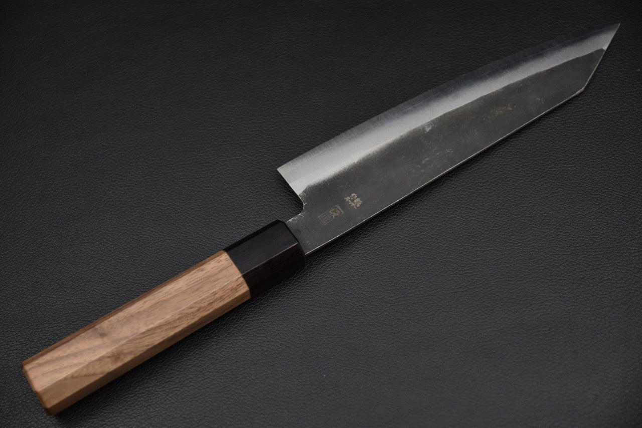 Couteau japonais Bunka 180mm, vue complète du côté opposé de la lame.