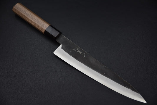 Vue complète gyuto Harimo 210mm, couteau d'Hitohira
