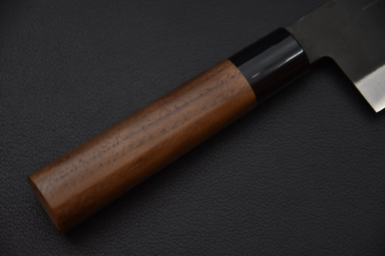 Manche en noyer du couteau japonais Nakiri Hitohira Hizen Kurouchi Shirogami #2 — Stay Sharp Montréal.