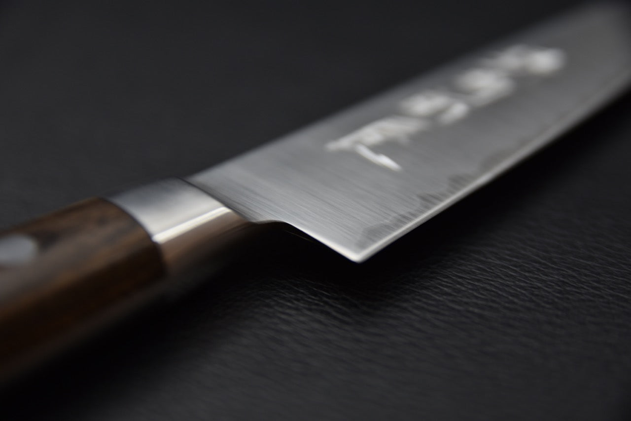 Couteau japonais Hitohira Imojiya lame SG2 et manche brun riveté

